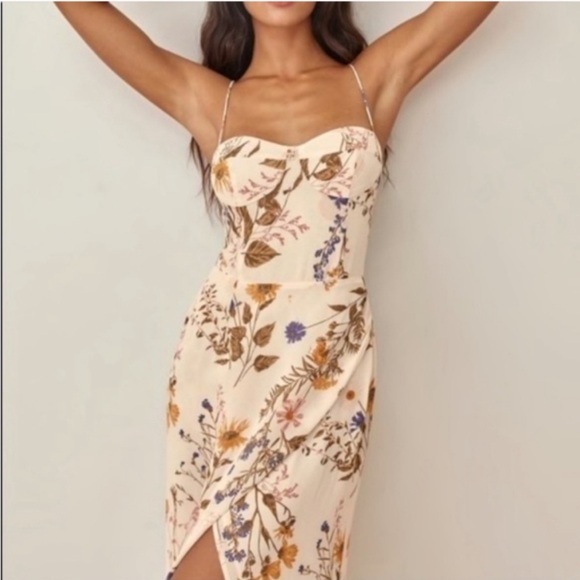 Reformation Kourtney in Frolic Floral Tie Strap Size 12 - Picture 4 of 15